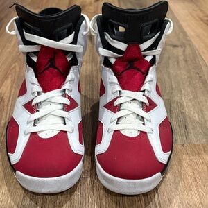 Air Jordan Retro 6 Carmine’s Red and White Basketball Shoes